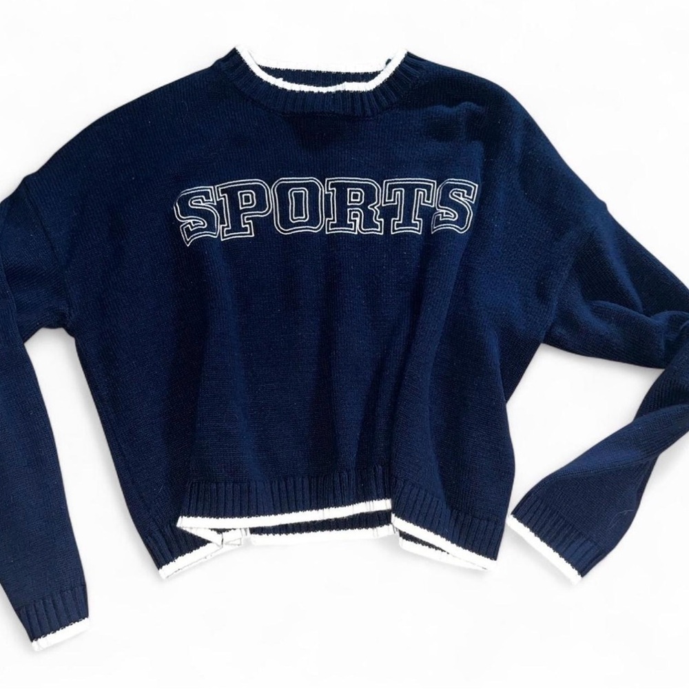 Sincerely Jules Navy Blue Sports Sweater - Small